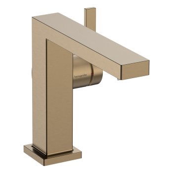 Baterie pentru lavoar Hansgrohe Tecturis E, CoolStart, cu ventil push-open, bronz periat